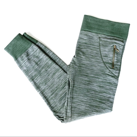 Linda Michaels Green SpaceDye Fleece Lined Legging - Picture 4 of 7